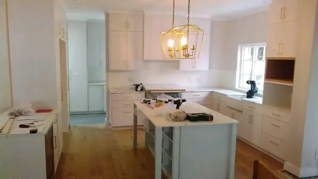 Kitchen island and wall cabinetry