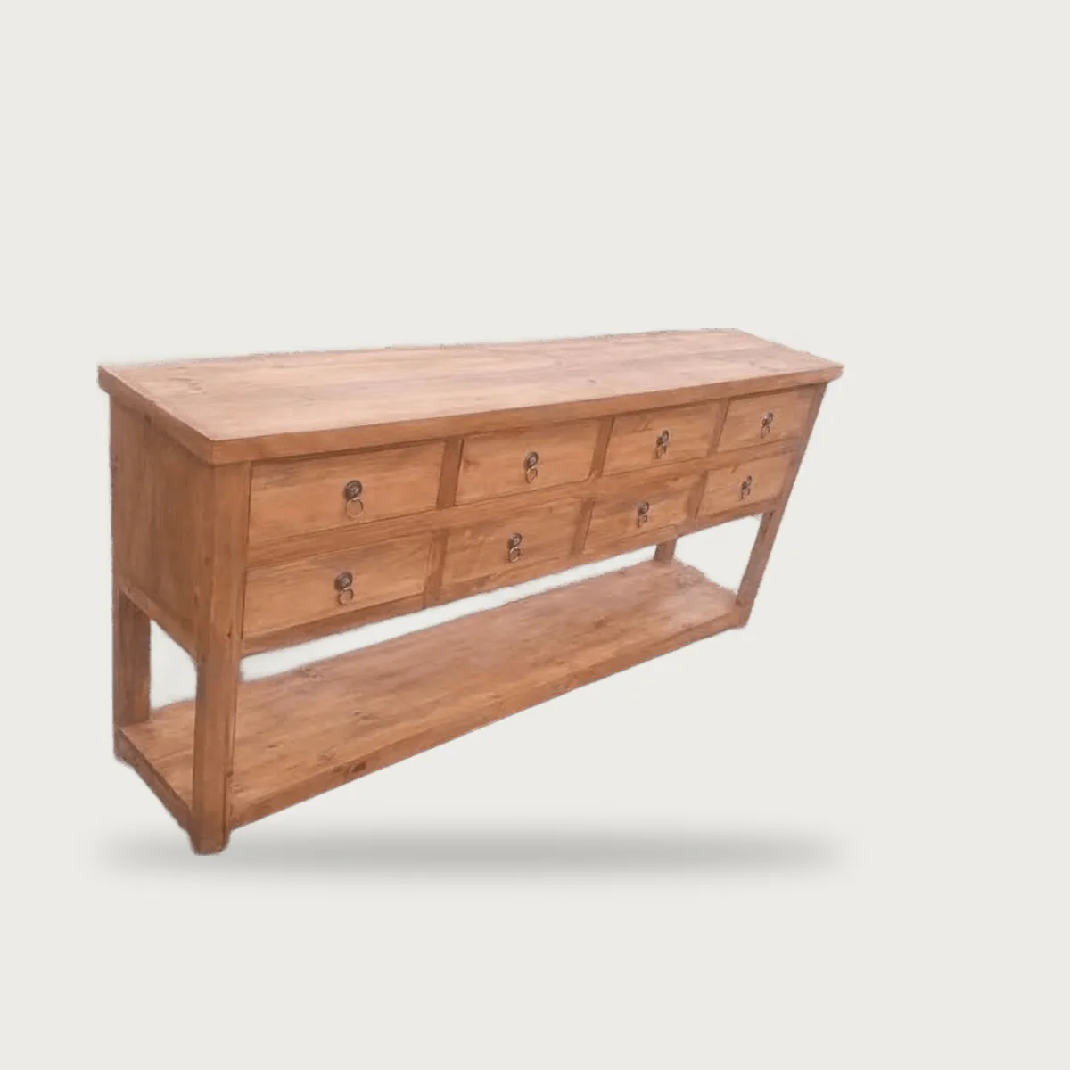 Eight-drawer console, with dimensions