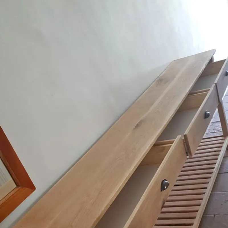 Long oak console