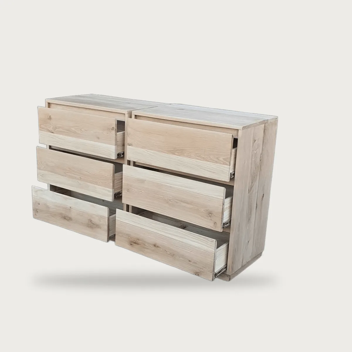 Oak dresser pair, with dimensions